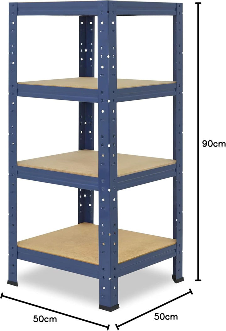 shelfplaza® 90x50x50cm Home Schwerlastregal blau/Metallregal mit 4 Böden/Kellerregal Metall, Garagen