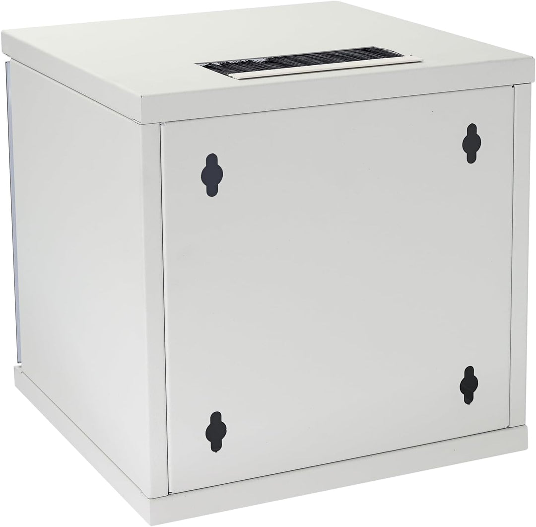 HMF 63406-07 Netzwerkschrank, Serverschrank 10 Zoll | 6 HE | 300 mm Tiefe | Voll montiert | Glastür