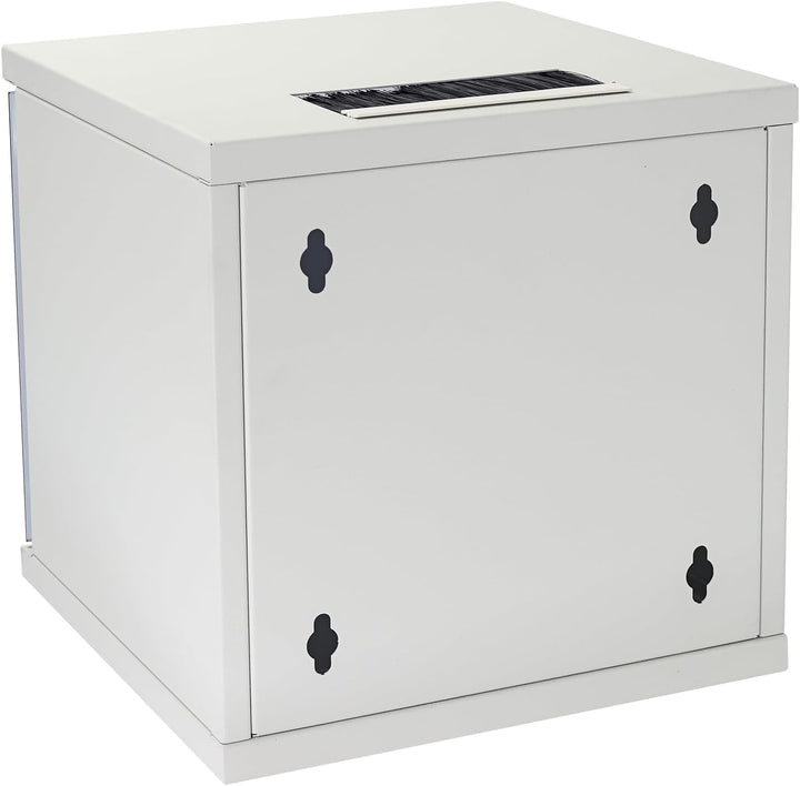HMF 63406-07 Netzwerkschrank, Serverschrank 10 Zoll | 6 HE | 300 mm Tiefe | Voll montiert | Glastür