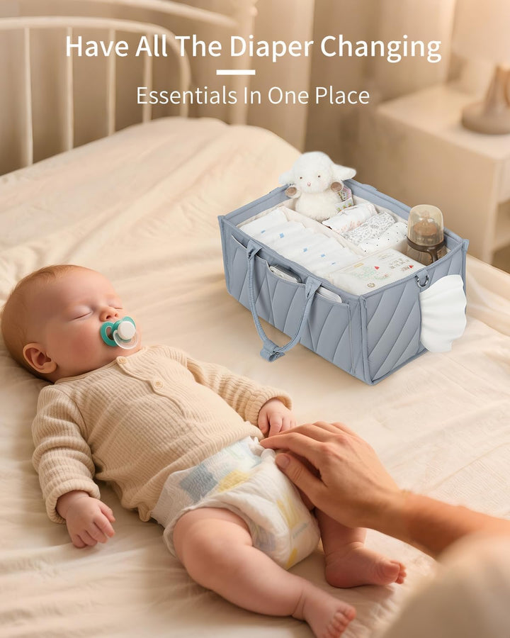 Baby Windel Caddy Organizer tragbare multifunktionale Aufbewahrung mit Papiertasche Schultergurt und