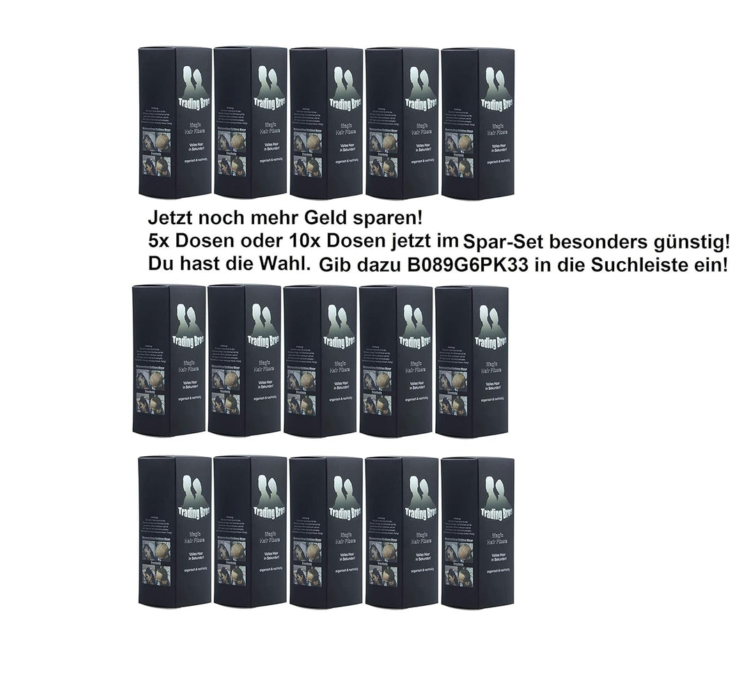 XXL Premium Streuhaar Schütthaar Haarverdichtung Trading Bros Magic Hair Fibers Schwarz 28g, Schwarz