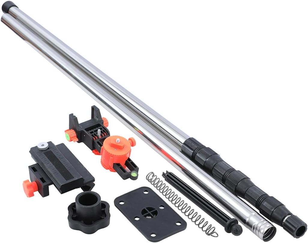 TOPWAY Laser Niveau Teleskopstange 115–400 cm Edelstahl Teleskop-Nivellierlatte ausziehbar vom Boden
