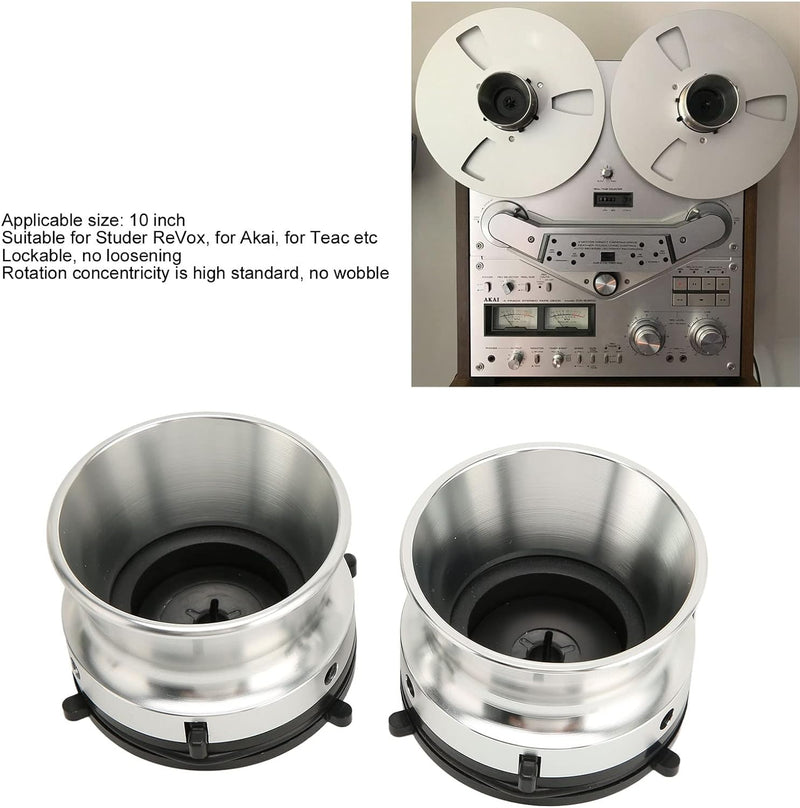 Nab Reel Hub Adapter, 1 Paar Aluminium 10 Zoll Reel to Reel Tonbandgeräte für Studer ReVox, für Akai