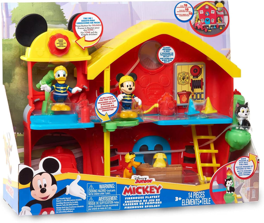 Disney Mickey - Feuerwehrstation - 14 Teile - mit Soundfunktionen - Spielzeug für Kinder ab 3 Jahren