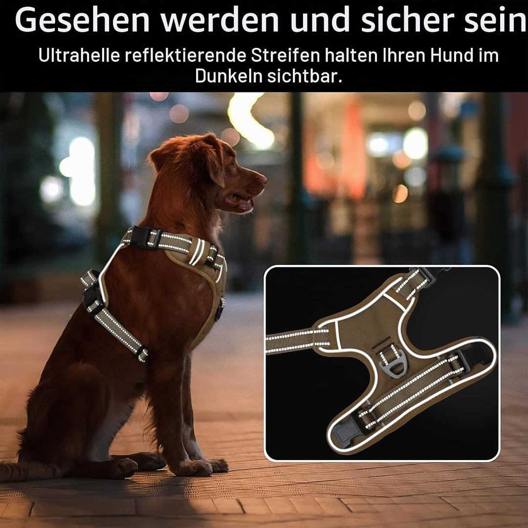 HEELE Hundegeschirr, Zugentlastung, reflektierend, Geschirr für grosse Hunde, mit gepolstertem Griff