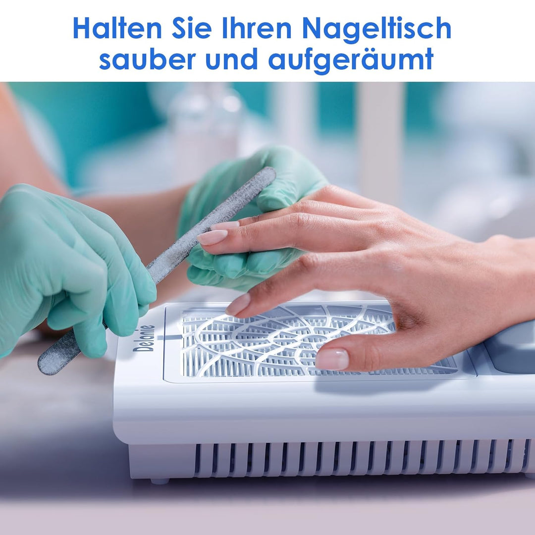 Delanie Ultrastark Staubabsaugung für Nägel, Leiser Nagelstaubsauger für Gelnägel, Nagel Staubabsaug