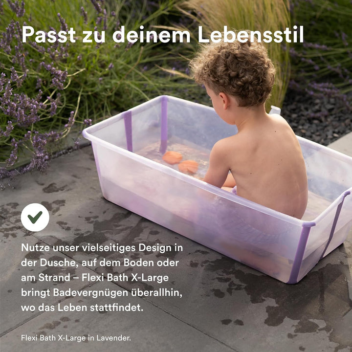 Stokke Flexi Bath X-Large, Sandy Beige faltbare Babybadewanne – leicht, langlebig und einfach zu ver