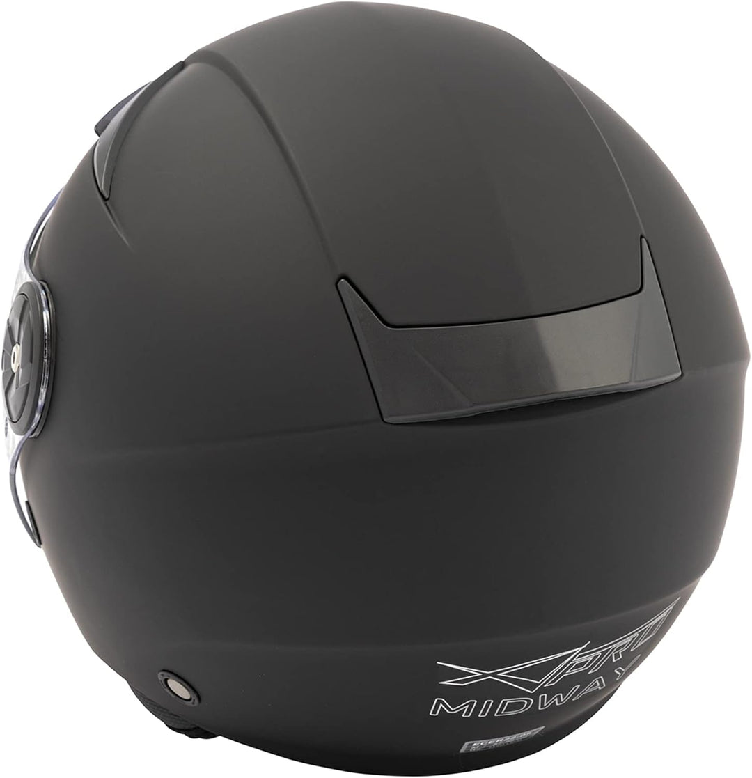 Motorradhelm Motorrad Roller Offenes Jet Scooter Helm Viser ECE 22 BACKLINE 57-58 cm ( M) Schwarz Ma