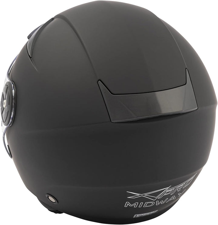 Motorradhelm Motorrad Roller Offenes Jet Scooter Helm Viser ECE 22 BACKLINE 57-58 cm ( M) Schwarz Ma