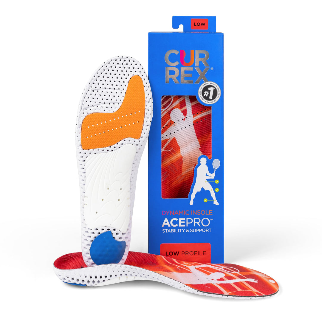 CURREX AcePro Einlegesohlen für Tennis- und Hallenschuhe - Optimal für Handball, Badminton und Volle