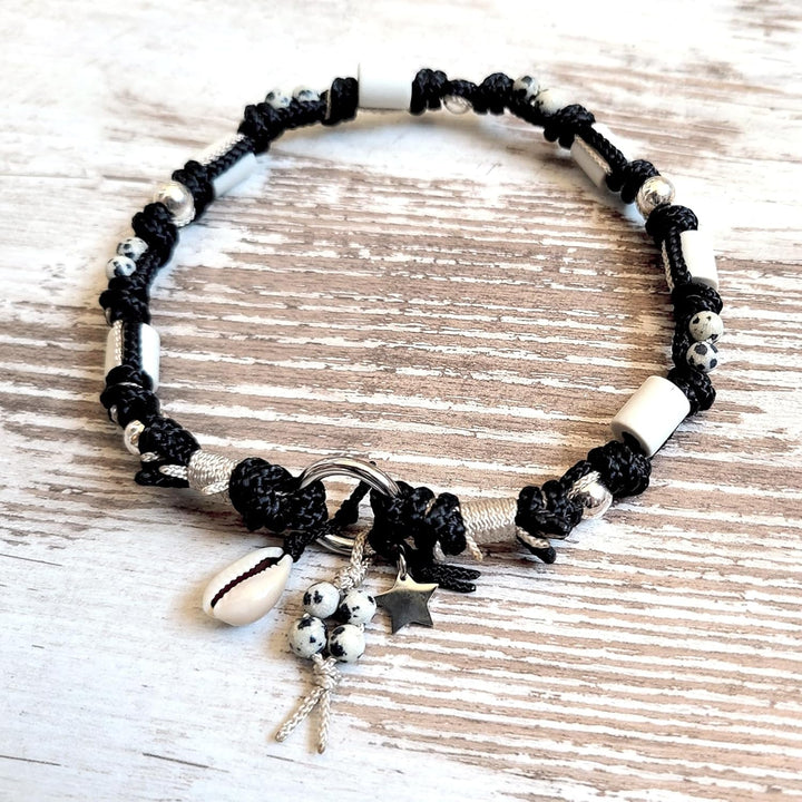 EM-Keramik Kette *Gipsymee* Dalma Tina - edles Tau Schmuckhalsband für Hunde - Schwarz, Champagner u
