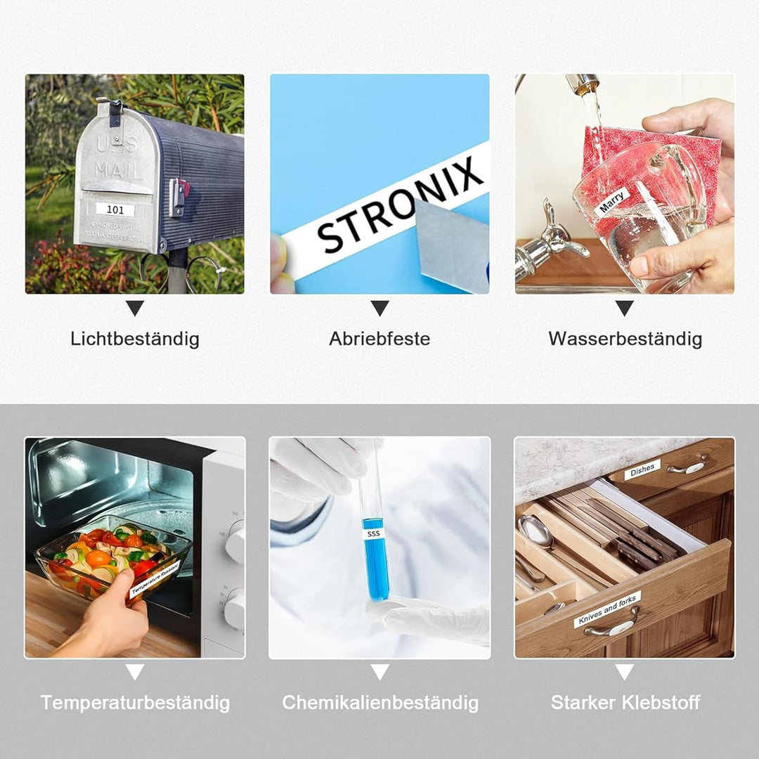 5x Kompatibel für Brother P-Touch Bänder 9mm TZe-221 TZ-221 Ub-221 Etikettenband für P-Touch Brother