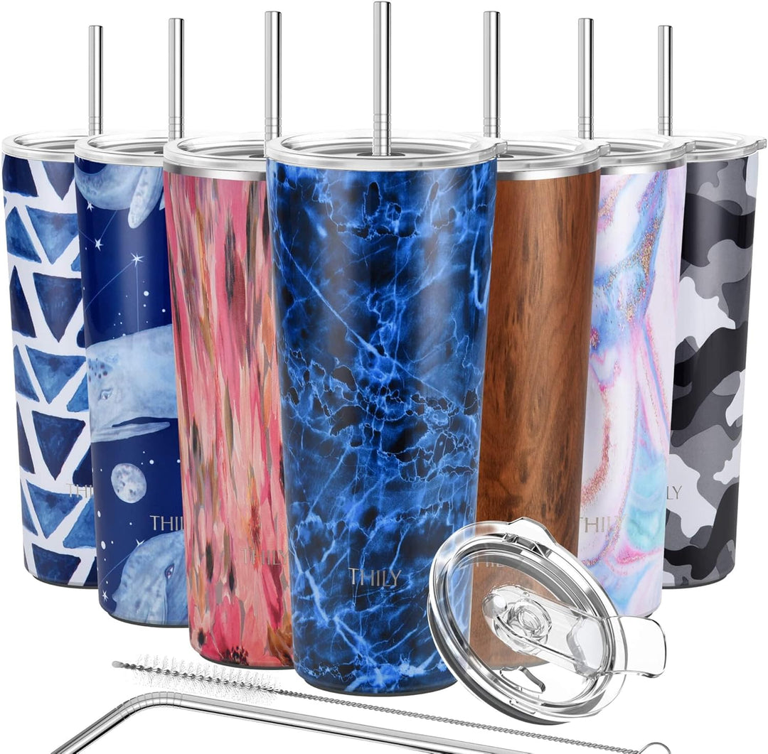 Tumbler Kaffeetasse aus Edelstahl – THILY 780 ml dreifach isolierter Weithals-Reisebecher mit spritz