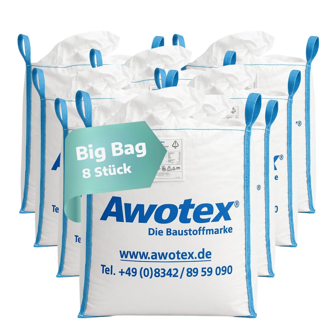 8 Stück Big Bag beschichtet in 90 x 90 x 110 cm I Säcke mit 4 Hebeschlaufen I mit 1000kg Traglast I