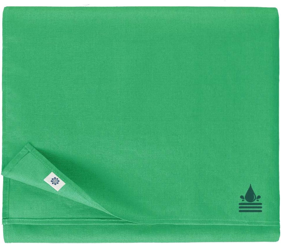 Linen & Cotton Tischdecke Wasserdicht Wachstuch Gartentischdecke Adele - 100% Leinen, Grün (147 x 24