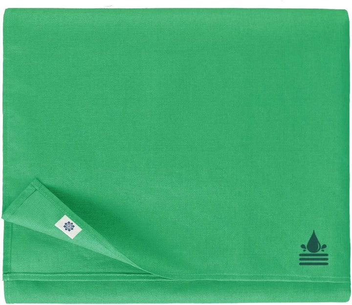 Linen & Cotton Tischdecke Wasserdicht Wachstuch Gartentischdecke Adele - 100% Leinen, Grün (147 x 22