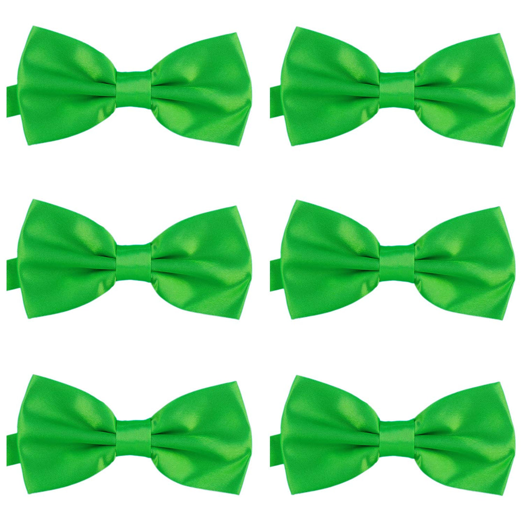 DonDon 6er Set Herren Fliege 12 x 6 cm gebunden und längenverstellbar Grün, Grün
