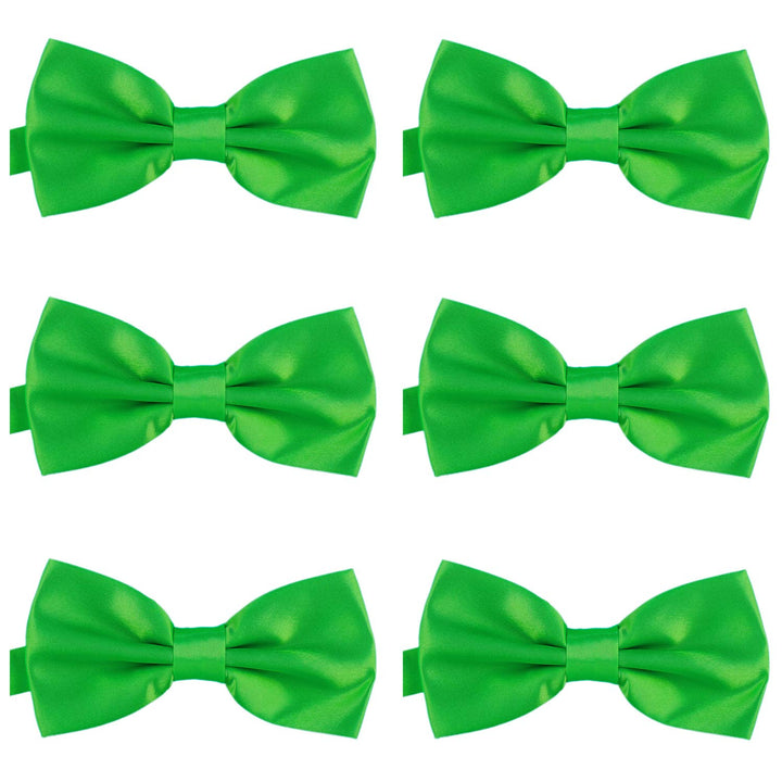 DonDon 6er Set Herren Fliege 12 x 6 cm gebunden und längenverstellbar Grün, Grün