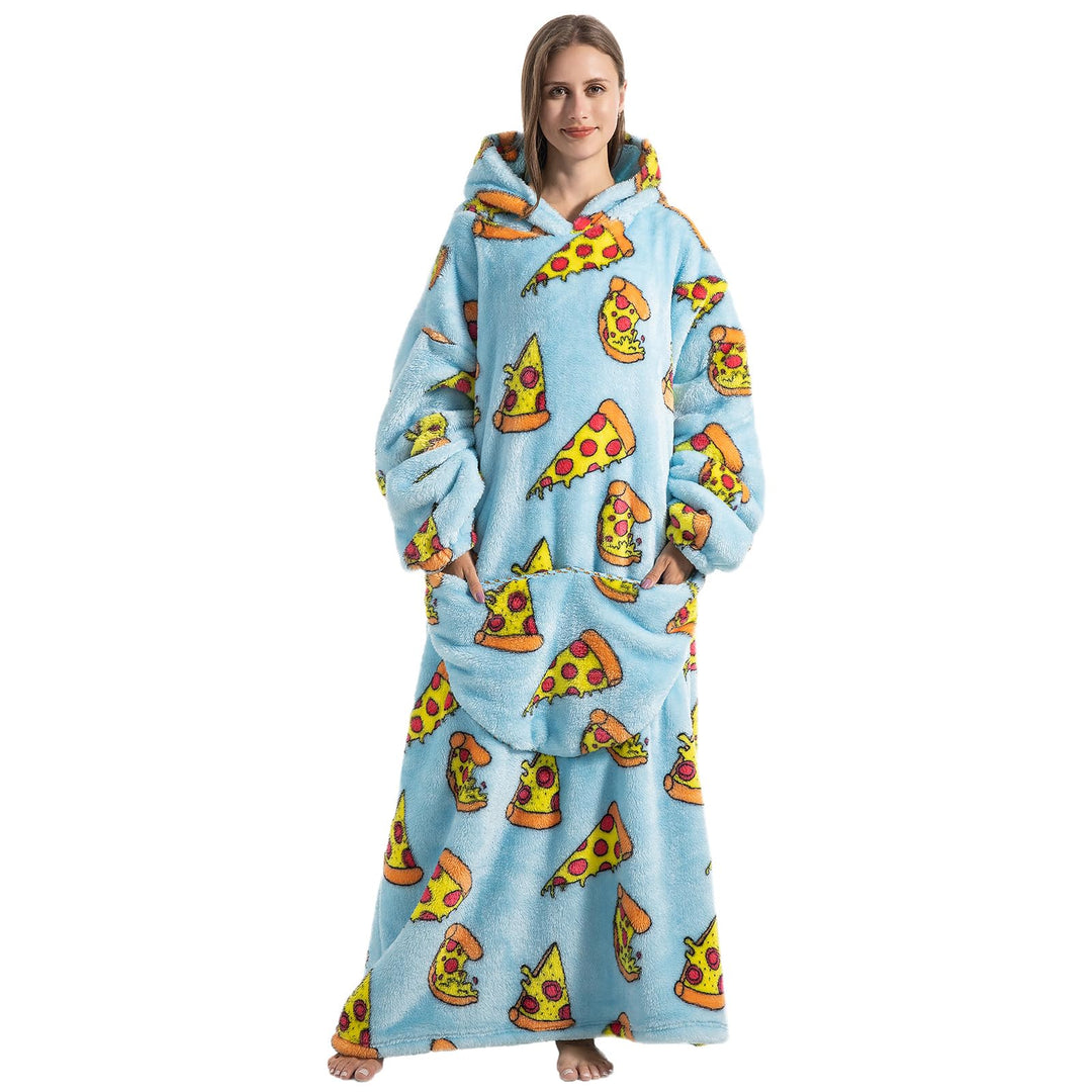 Ultra Weiche Hoodie Decke mit Ärmeln Warme Flanell Decke zum Anziehen für Zuhause Sofa und Bett, Kus