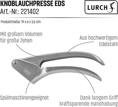 LURCH 221402 Knoblauchpresse Edelstahl