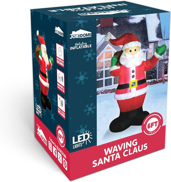 Joiedomi 1.8M/ 6FT Weihnachten aufblasbare Santa mit Geschenk-Sack, Blow Up Xmas aufblasbare Dekorat