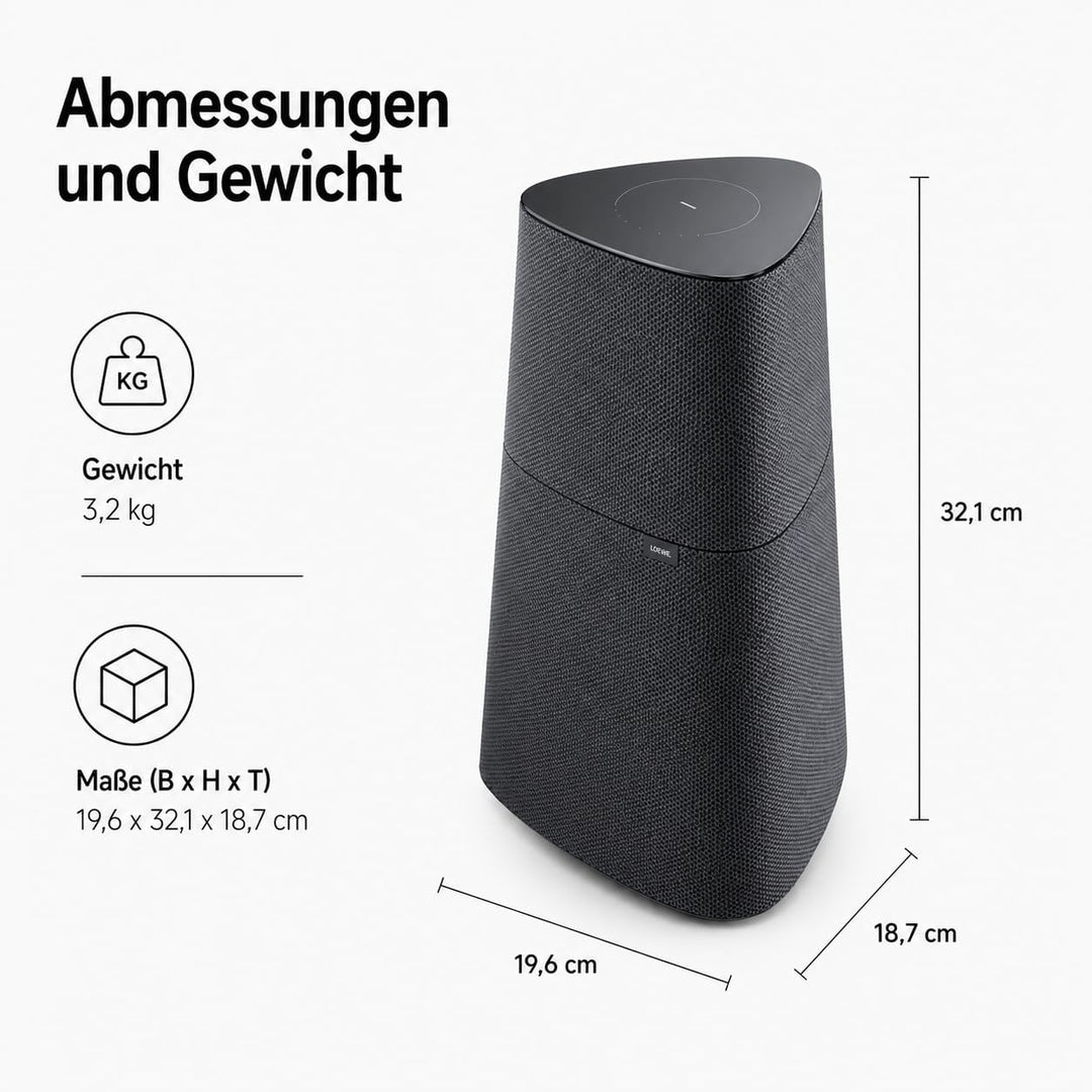 LOEWE Klang mr3, Basaltgrau, Multiroom Lautsprecher, AirPlay 2, Chromcast, DTS Play-Fi, 150 Watt Ges