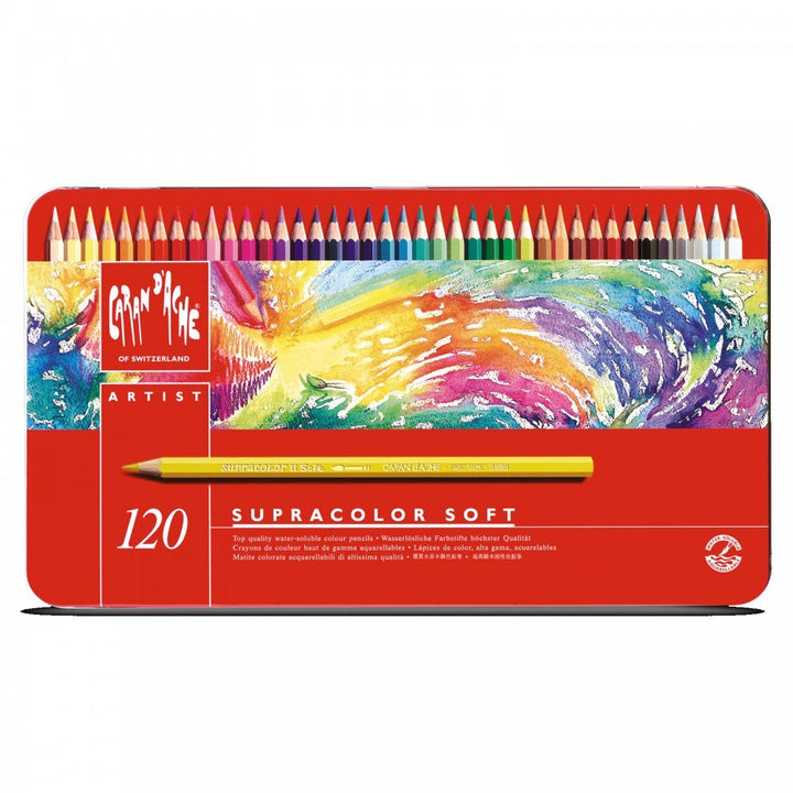 Caran D'Ache Supracolor Soft Pencils - Assorted Colours (Tin of 120) 120 stück (1er Pack), 120 stück