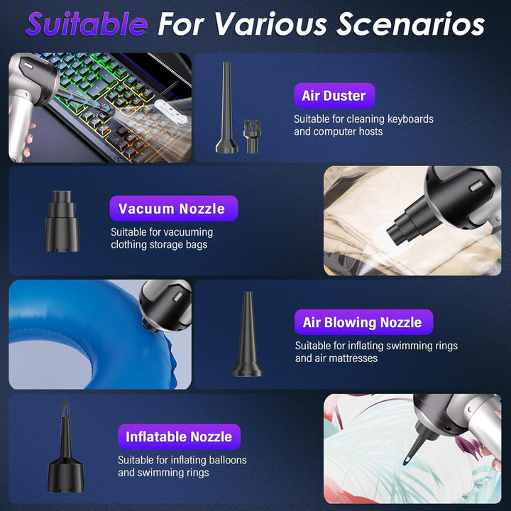Handstaubsauger, 16000 PA, leistungsstarker Mini-Auto-Staubsauger, 6000 mAh, wiederaufladbar, kabell