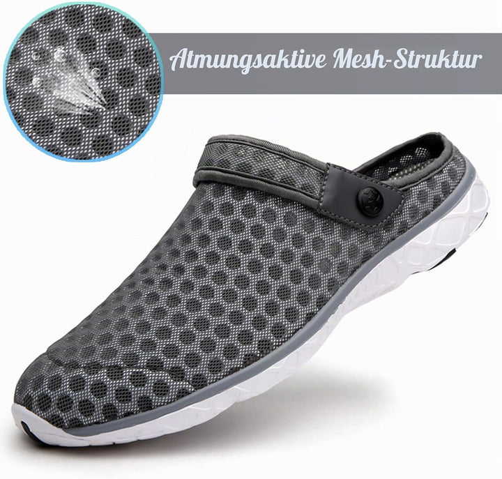 Unisex Clogs Hausschuhe Atmungsaktiv Mesh Pantoletten Sommer Beach Freizeit Schuhe rutschfest Weiche