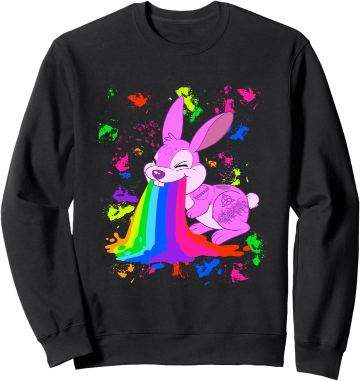 Puking Bunny Pastel Goth Kawaii Sweatshirt