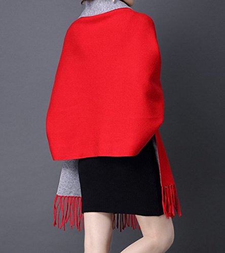 MyBeautyworld24 Frauen Kaschmir Poncho Strickjacke Strickpullover Mantel Winter Pullover Oversize Sc