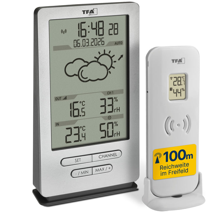TFA Dostmann Funk Wetterstation Xena, 35.1162.54, mit Aussensensor, Innen und Aussentemperatur, mit
