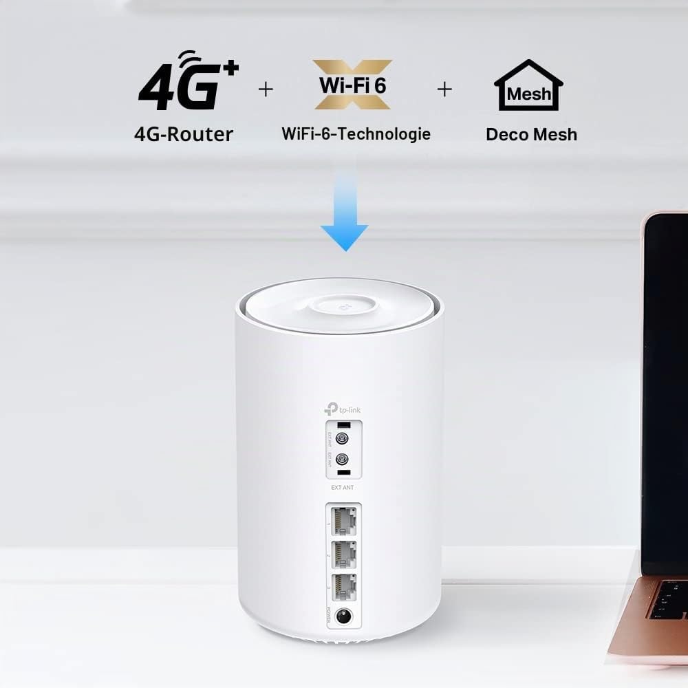 TP-Link Deco X50-4G LTE WLAN Router, 4G + Cat6(300 Mbit/s im Download), AX3000 Dual-Band WiFi 6, 3*