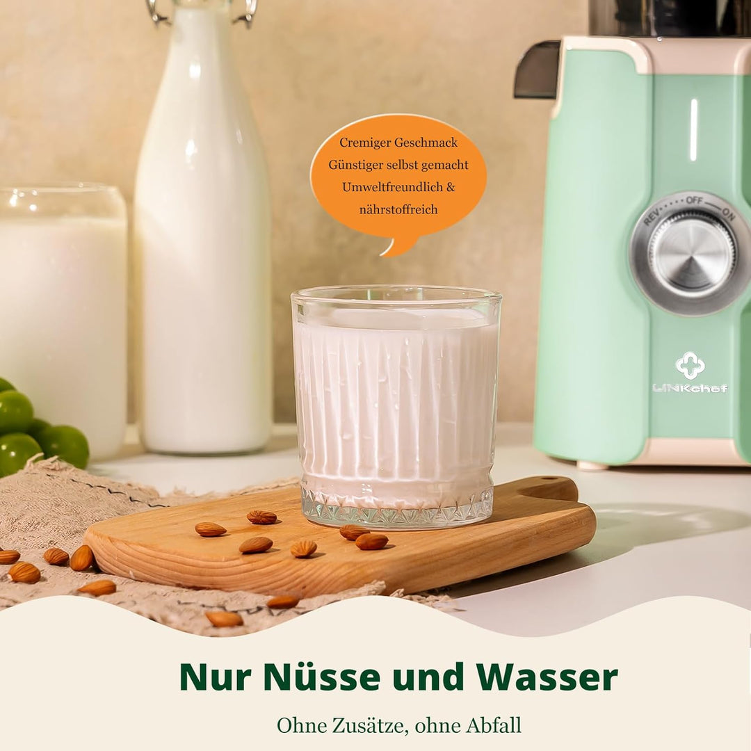 LINKChef Entsafter Slow Juicer, Entsafter Gemüse und Obst Testsieger mit 115 mm grossem, für ganze F