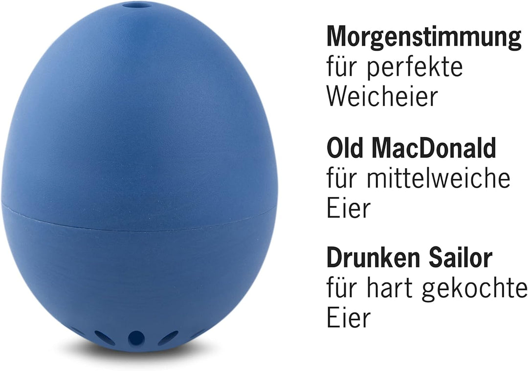 PiepEi Classic Blau - Singende Eieruhr zum Mitkochen - Eierkocher für 3 Härtegrade - Piep Ei mit 3 M