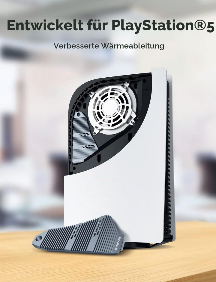 GRAUGEAR M.2 SSD PS5 Konsole Heatpipe Heatsink [PS5 SSD Kühler] NVMe SSD M.2 Kühlkörper für PS5 I kü