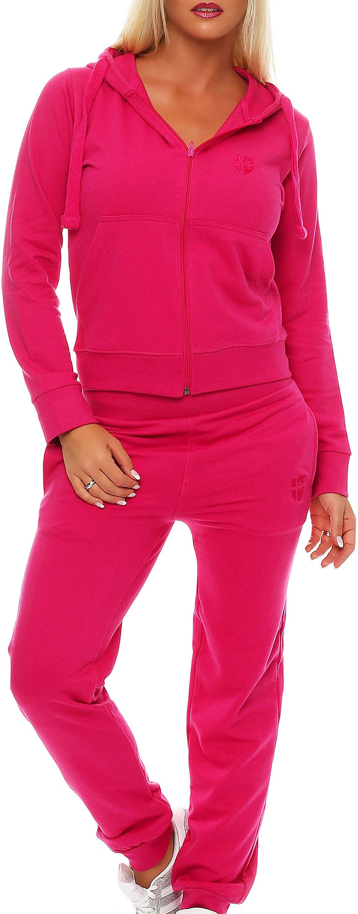 Damen Jogginganzug - Stilvoller Sportanzug & Trainingsanzug XL pink (purpur), XL pink (purpur)