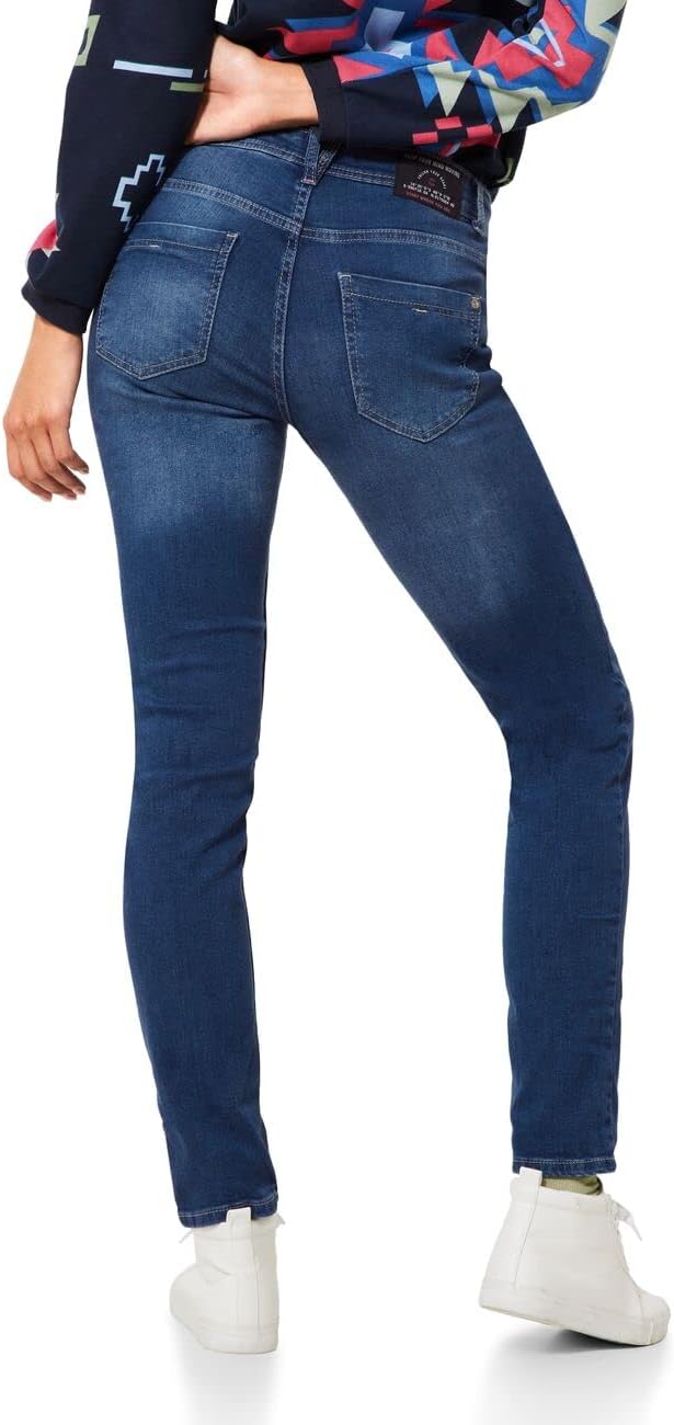 CECIL Damen B375639 Jeanshose, mid Blue wash, W25/L32
