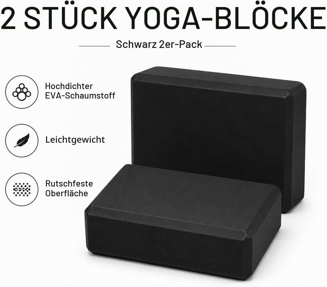 EXERZ Yoga-Blöcke, 2 Stück, Gymnastikblöcke, Übung, Workout, Fitness, Pilates, Stretch, Handstand, r