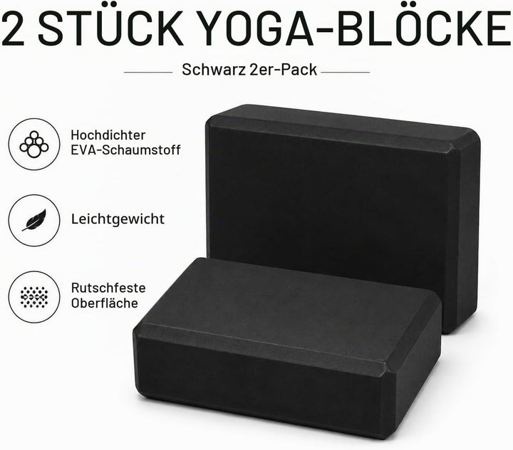 EXERZ Yoga-Blöcke, 2 Stück, Gymnastikblöcke, Übung, Workout, Fitness, Pilates, Stretch, Handstand, r