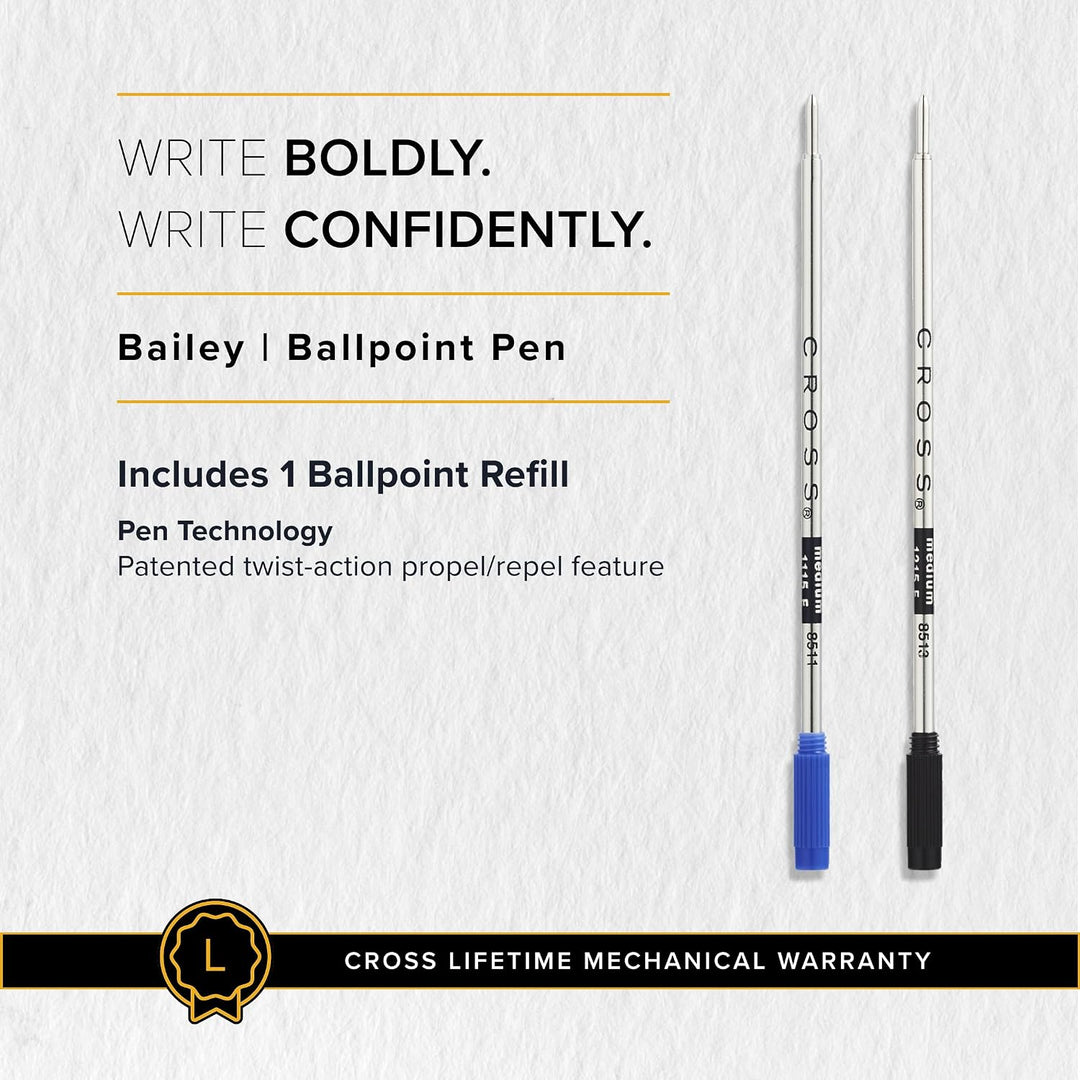 Cross Bailey Kugelschreiber (Drehmechanik, Schreibfarbe schwarz, Strichstärke M, inkl. Premium-Gesch