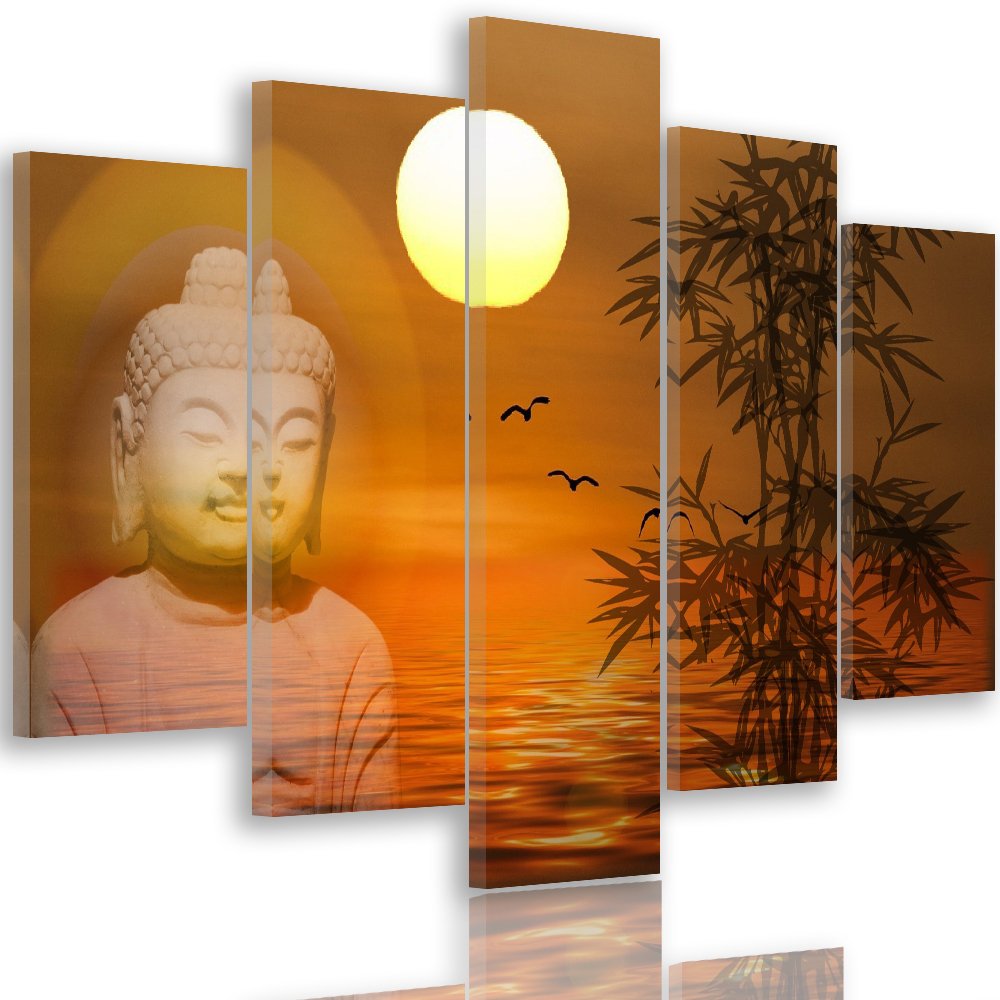 Feeby. Leinwandbild - 5 Teile - Bilder Wand Bild Wandbilder Kunstdruck XXL, 5-Teilig, Typ A, 300x140