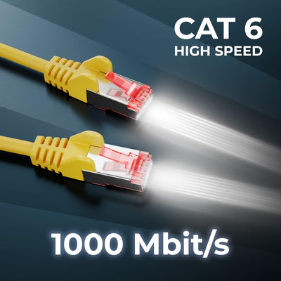 deleyCON 50m CAT6 Patchkabel S/FTP PIMF Schirmung CAT-6 RJ45 Netzwerkkabel Ethernetkabel LAN DSL Swi