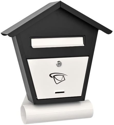 ADGO Modern Black &amp; White Edition Stylisch Briefkasten 450 x 400 x 70 mm Wandmontiert Wasserdicht Ve