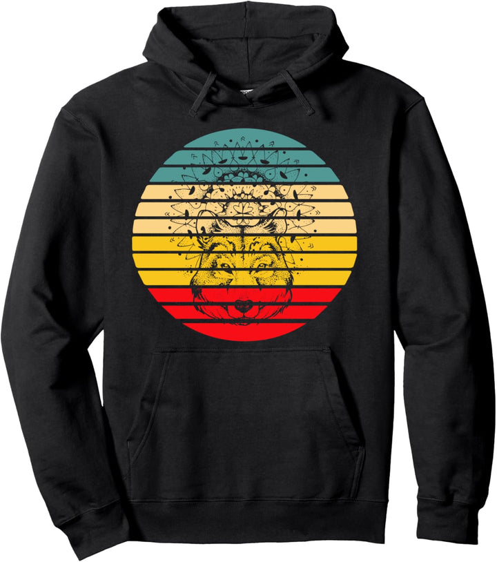 Wolf Retro Vintage Style Pullover Hoodie