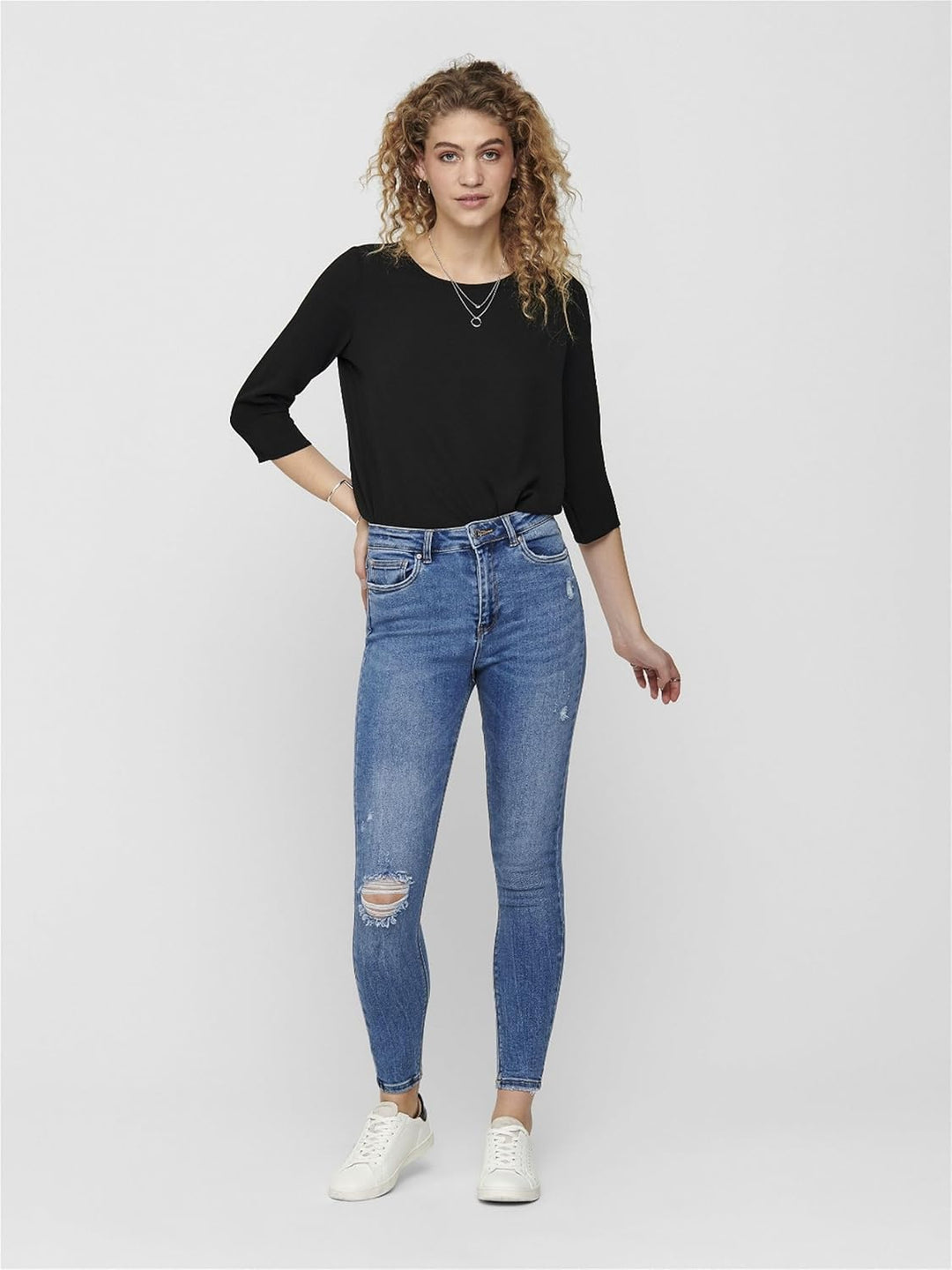 ONLY Female Skinny Jeans ONLMila Life HW Ankle Skinny Fit Jeans 25W / 30L Blau (Medium Blue Denim),