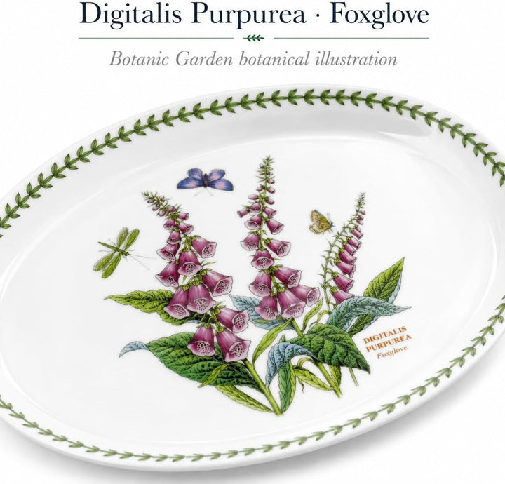 Portmeirion Home &amp; Gifts - Botanic Garden Collection - Ovale Platte - 13 Zoll - Fingerhut (Mehrfarbi