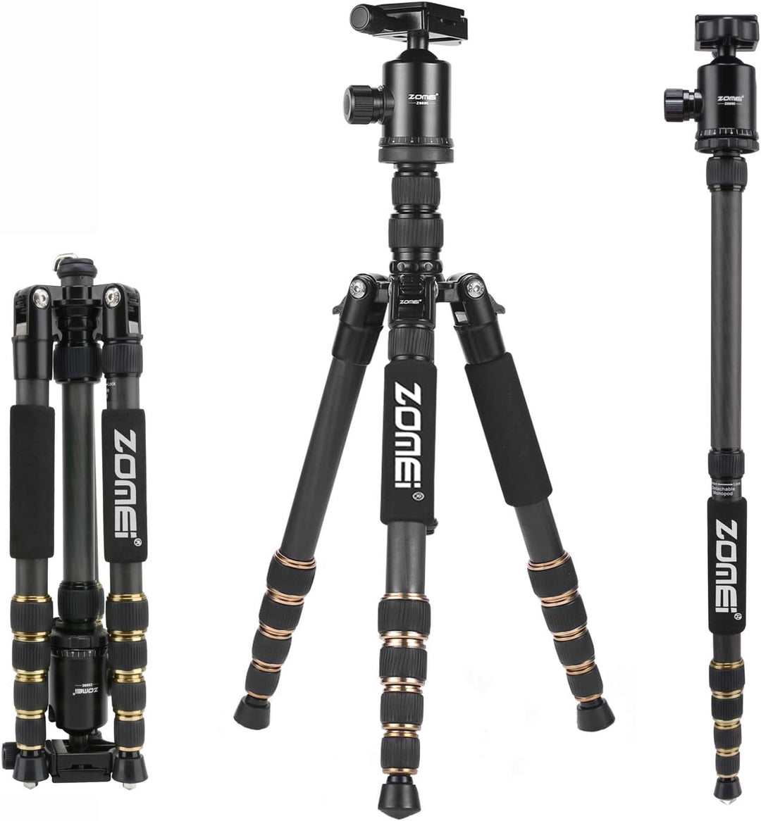 ZOMEi Kamerastativ Z669C 151cm mit Kugelkopf aus Kohlefaser Carbon,Professionelles Leichtgewichtiges