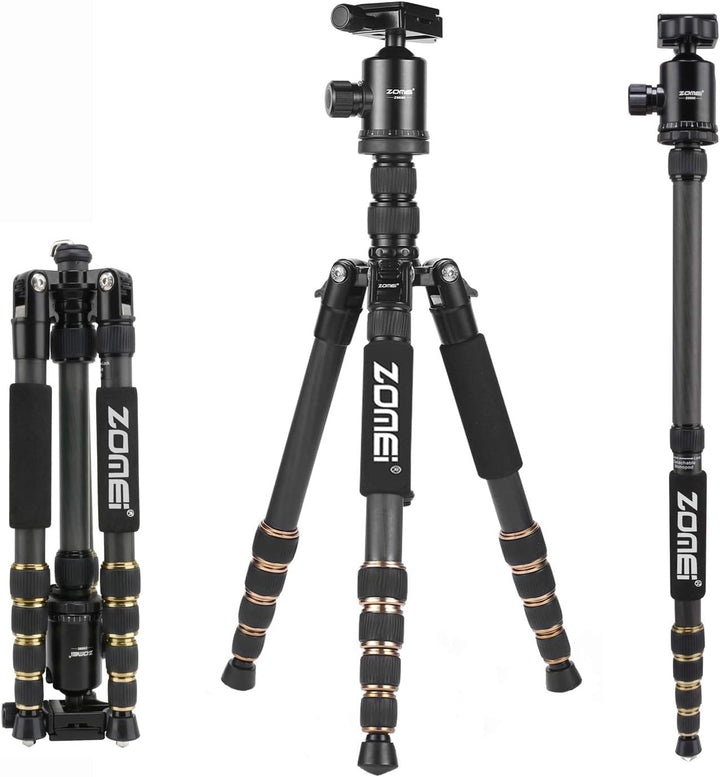 ZOMEi Kamerastativ Z669C 151cm mit Kugelkopf aus Kohlefaser Carbon,Professionelles Leichtgewichtiges