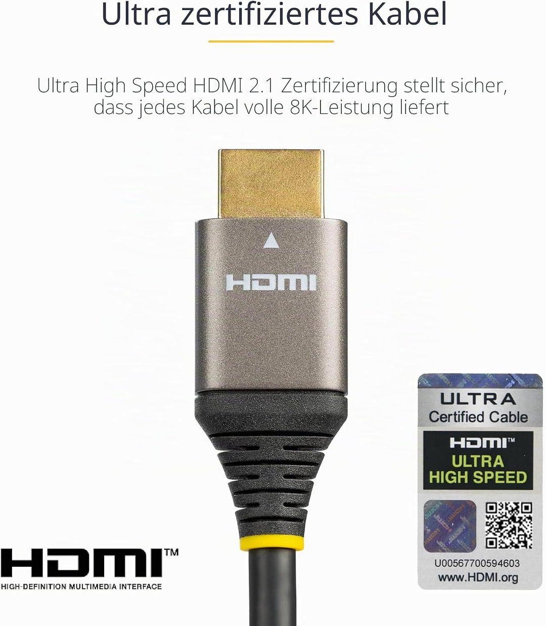 StarTech.com 3m HDMI 2.1 Kabel 8K - Zertifiziertes Ultra High Speed HDMI Kabel 48Gbit/s - 8K 60Hz/4K